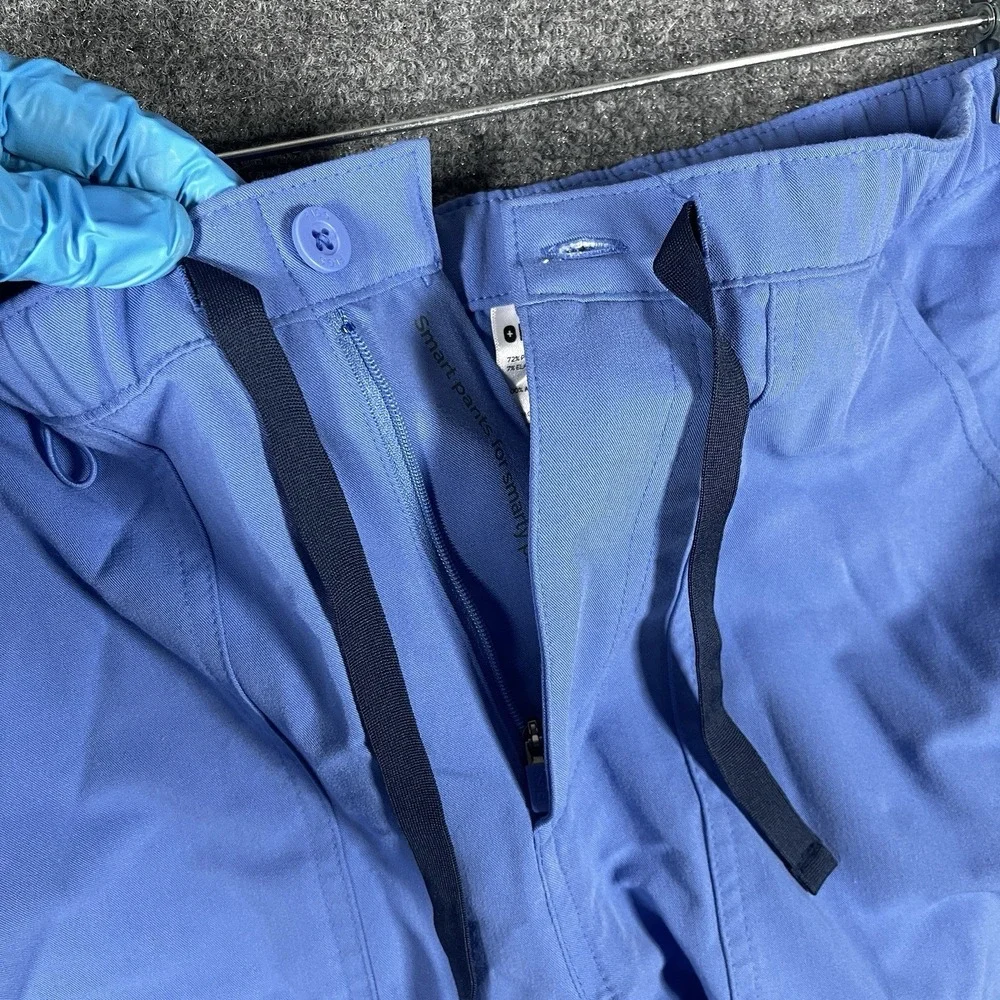Figs Cairo Cargo Zip Fly Healthcare Scrub Pants Blue TM3001S Mens Size Small